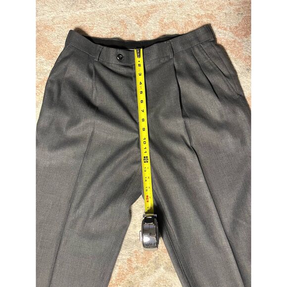 Stafford Essentials Classic Fit Slacks 34x30 | Gray | Button Pocket | Cuffed Hem - Picture 8 of 11